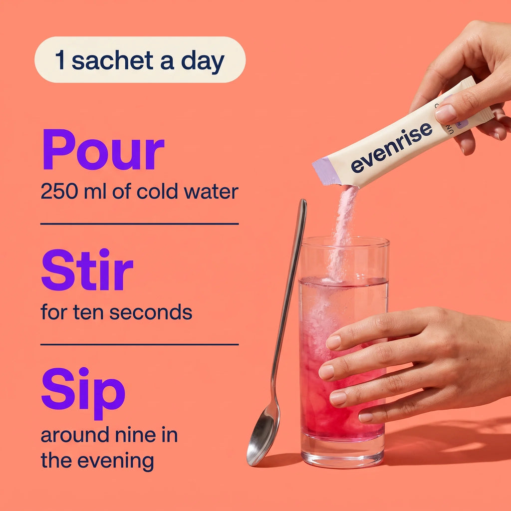 How to take Evenrise: pour, stir, sip